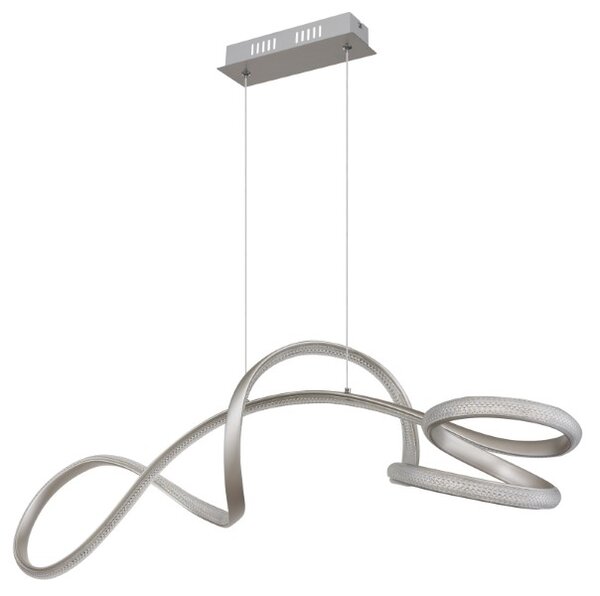 GLOBO 67341N SWIRL závěsné svítidlo LED 40W 4280/3670lm 4000K nikl, křišťálový efekt