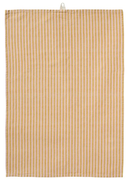 Bavlněná utěrka Linea Mustard / Light pink 50 × 70 cm