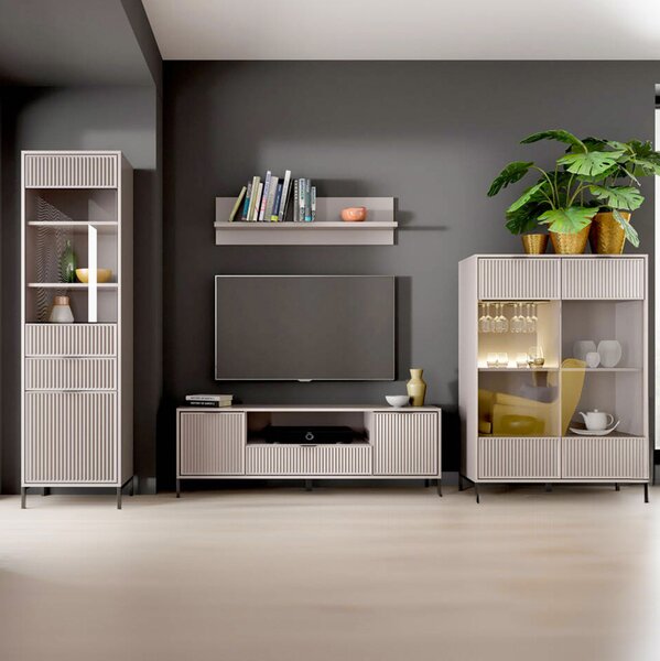 STYLES k | šatní skříň LS-11 | 80 cm | 3D povrch | kašmír
