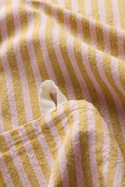 Bavlněná utěrka Linea Mustard / Light pink 50 × 70 cm