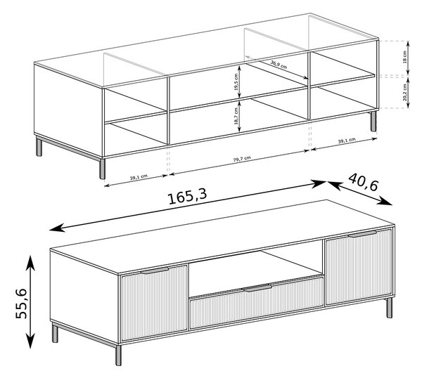 STYLES k | TV stolek LS-4 | 165 cm | 3D povrch | kašmír