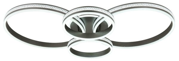 GLOBO 673140-39A GROUNI stropní svítidlo LED 39W 4200/2500lm 2700+4500+6500K titánová, křišťálový efekt