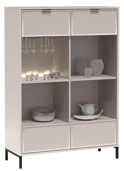 STYLES k | vitrína LS-8 | 105 cm | 3D povrch | s držákem na skleničky | s LED osvětlením | kašmír