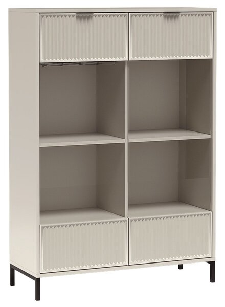 STYLES k | vitrína LS-8 | 105 cm | 3D povrch | s držákem na skleničky | s LED osvětlením | kašmír