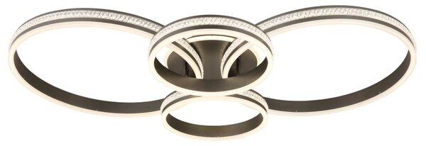 GLOBO 673140-39A GROUNI stropní svítidlo LED 39W 4200/2500lm 2700+4500+6500K titánová, křišťálový efekt