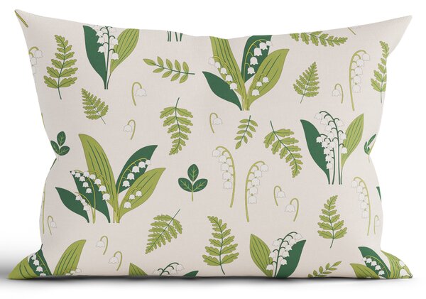 MK Lůžkoviny Bavlněný povlak na polštář Renforcé 40 x 60 cm - Konvalinky přírodní