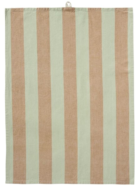 Bavlněná utěrka Linus Light Green / Light Brown 50 × 70 cm