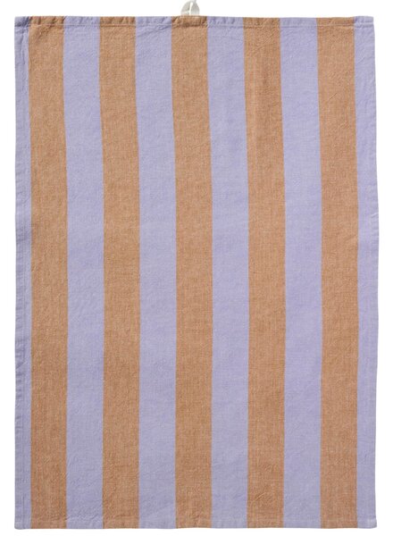 Bavlněná utěrka Linus Purple / Rustic Brown 50 × 70 cm