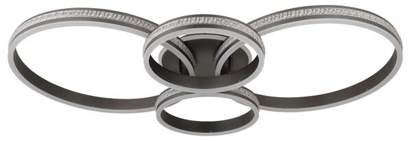 GLOBO 673140-39A GROUNI stropní svítidlo LED 39W 4200/2500lm 2700+4500+6500K titánová, křišťálový efekt