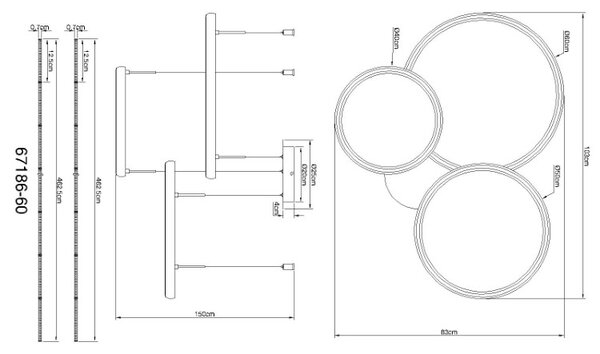 GLOBO 67186-60 BRIGGS závěsné svítidlo LED 55W 7500/1200lm 2700-6000K černá, dálkový ovladač