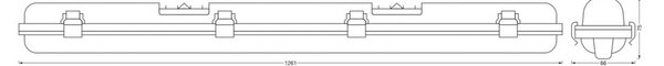 OSRAM LED senzorová žárovka do vlhkých prostor SUBMARINE, 126 cm šedá IP65, Hliník / šedá / zinek, Plast