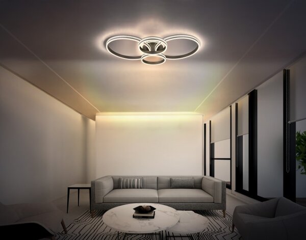 GLOBO 673140-39A GROUNI stropní svítidlo LED 39W 4200/2500lm 2700+4500+6500K titánová, křišťálový efekt