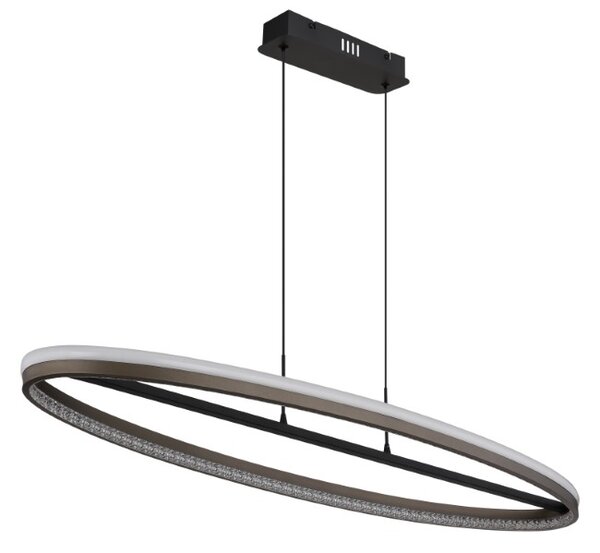 GLOBO 67179H1 DELLA závěsné svítidlo LED 60W 6600/2650lm 3000+4000+6000K černá, šedá, křišťálový efekt
