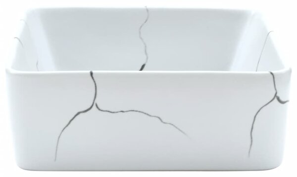 Umyvadlo na desku bílé obdélník 46 x 35,5 x 13 cm keramika 155075