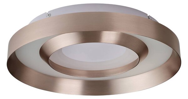 Brilliant LED stropní svítidlo Onix, Ø 40 cm, růžová zlatá, kov, stmívatelný, Mosaz / zlato, Obývací pokoj / jídelna, Hliník, Moderní