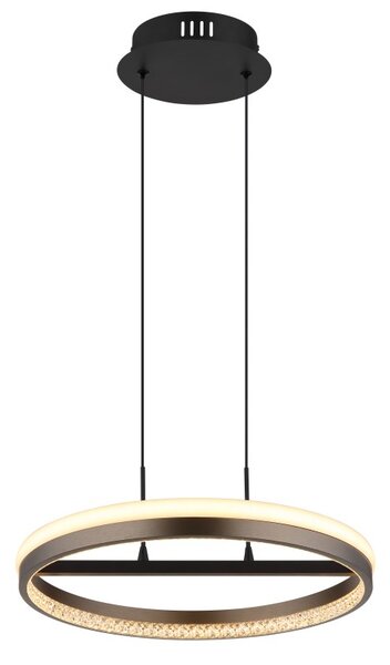 GLOBO 67179H DELLA závěsné svítidlo D397mm LED 40W 4400/1790lm 3000+4000+6000K černá, šedá, křišťálový efekt