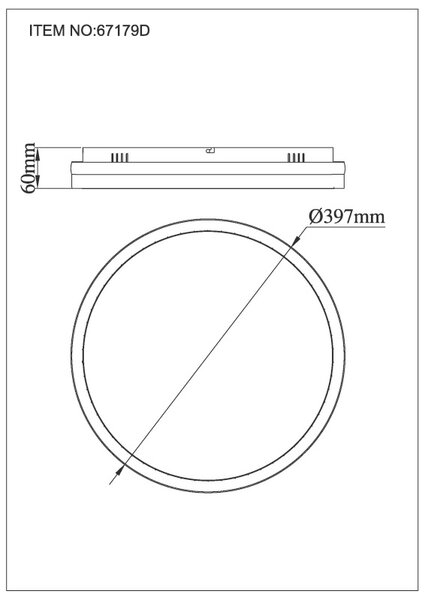 GLOBO 67179D DELLA stropní svítidlo D397mm LED 40W 4400/1790lm 3000+4000+6000K černá, šedá, křišťálový efekt