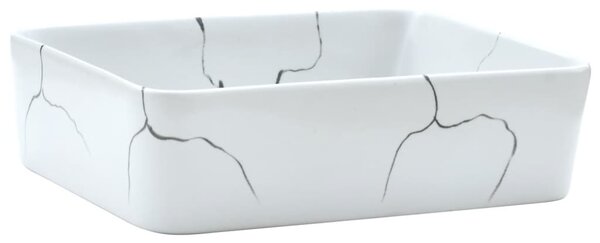 Umyvadlo na desku bílé obdélník 46 x 35,5 x 13 cm keramika 155075
