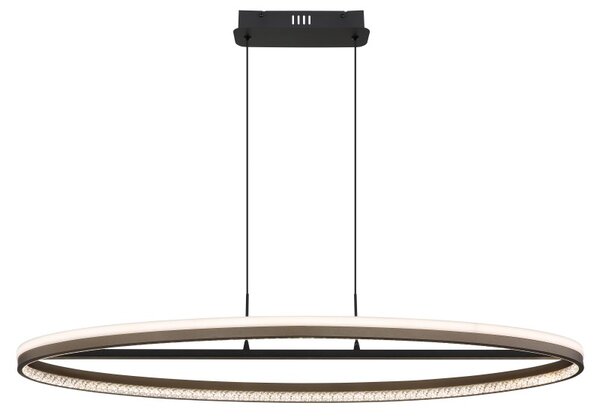 GLOBO 67179H1 DELLA závěsné svítidlo LED 60W 6600/2650lm 3000+4000+6000K černá, šedá, křišťálový efekt