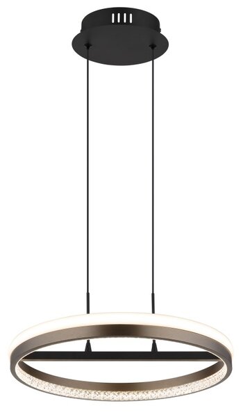 GLOBO 67179H DELLA závěsné svítidlo D397mm LED 40W 4400/1790lm 3000+4000+6000K černá, šedá, křišťálový efekt