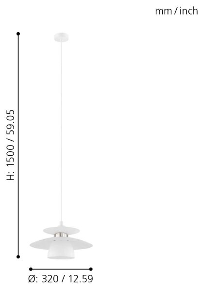 Eglo 98734 - Lustr na lanku BRENDA 1xE27/40W/230V