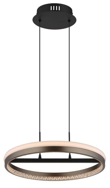 GLOBO 67179H DELLA závěsné svítidlo D397mm LED 40W 4400/1790lm 3000+4000+6000K černá, šedá, křišťálový efekt