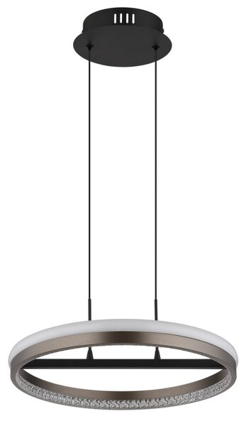 GLOBO 67179H DELLA závěsné svítidlo D397mm LED 40W 4400/1790lm 3000+4000+6000K černá, šedá, křišťálový efekt