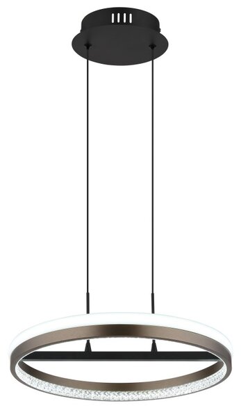 GLOBO 67179H DELLA závěsné svítidlo D397mm LED 40W 4400/1790lm 3000+4000+6000K černá, šedá, křišťálový efekt