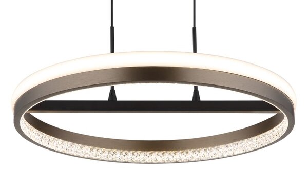 GLOBO 67179H DELLA závěsné svítidlo D397mm LED 40W 4400/1790lm 3000+4000+6000K černá, šedá, křišťálový efekt