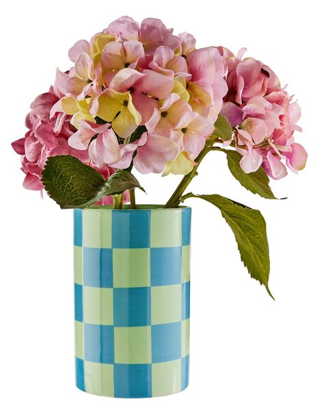 CHECKER Váza 20 cm - zelená/modrá