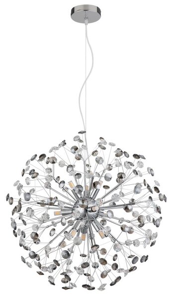 GLOBO 64135H2C KATRINA závěsné svítidlo D600mm 9xG9 3,5W/350lm 3000K chromová, kouřová