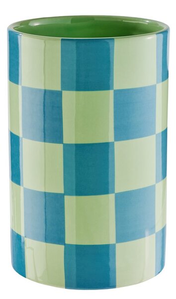 CHECKER Váza 20 cm - zelená/modrá