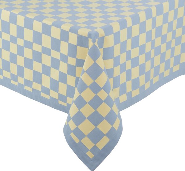 CHECKER STYLE Ubrus 250 x 160 cm - sv. modrá