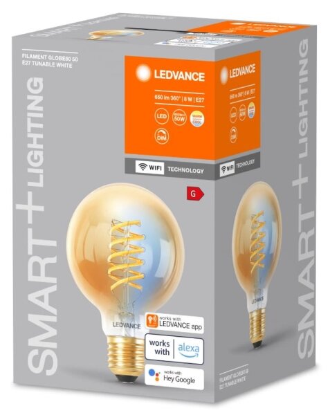 LED Stmívatelná žárovka SMART+ GLOBE E27/8W/230V 2200-5000K Wi-Fi - Ledvance