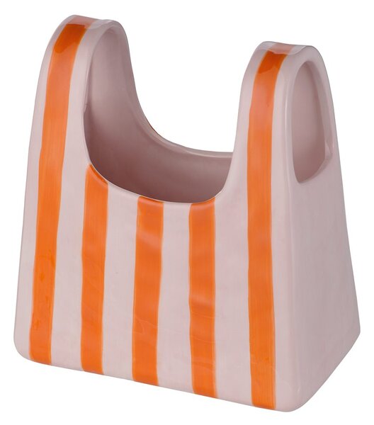 SHOPPING BAG Váza pruhy - oranžová