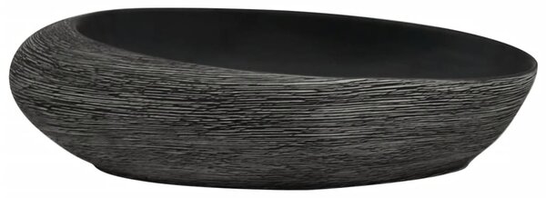 Umyvadlo na desku šedé a černé oválné 59 x 40 x 14 cm keramika 155091