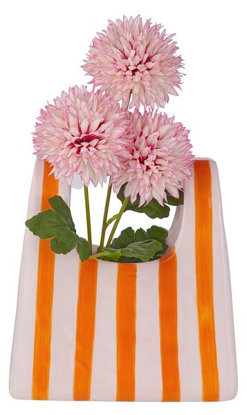 SHOPPING BAG Váza pruhy - oranžová
