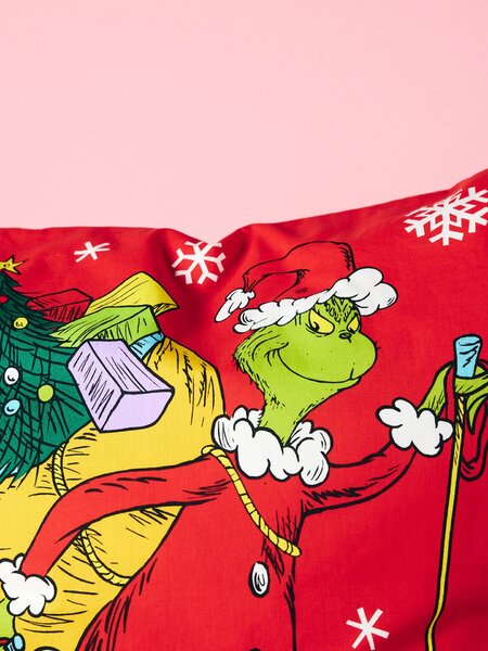 Sinsay - Bavlněný povlečení set s vánočním vzorem Grinch - červená