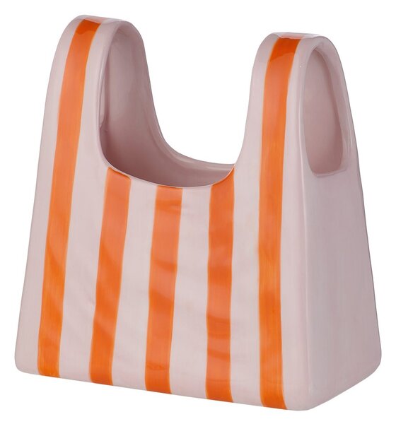 SHOPPING BAG Váza pruhy - oranžová