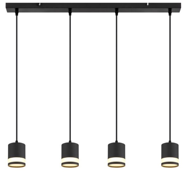 GLOBO 57852-4H LUCERO závěsné svítidlo 4xGX53 7W 600/364lm 3000K černá, opálová