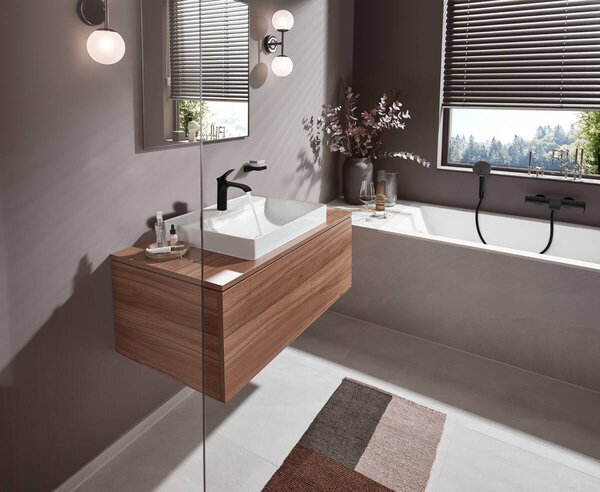 Hansgrohe Vivenis Páková umyvadlová baterie 110 bez odtokové soupravy, matná černá 75022670