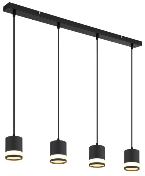GLOBO 57852-4H LUCERO závěsné svítidlo 4xGX53 7W 600/364lm 3000K černá, opálová