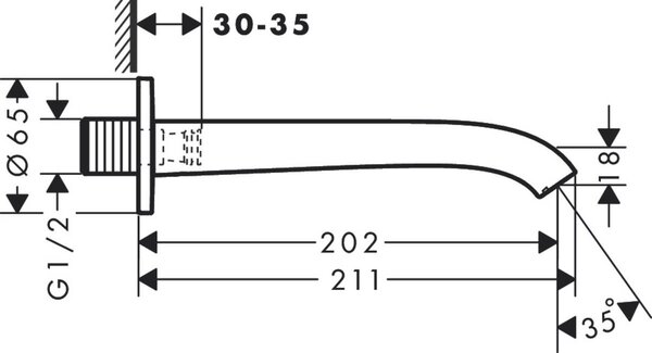 Hansgrohe Vivenis Vanový výtok, chrom 75410000