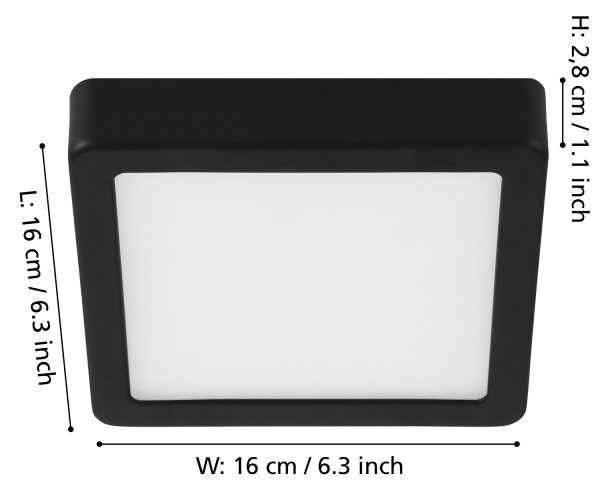 Eglo 900586 - LED Stmívatelné stropní svítidlo FUEVA LED/11W/230V černá