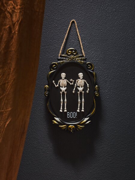 Sinsay - Halloweenská LED dekorace s motivem kostlivců - černá