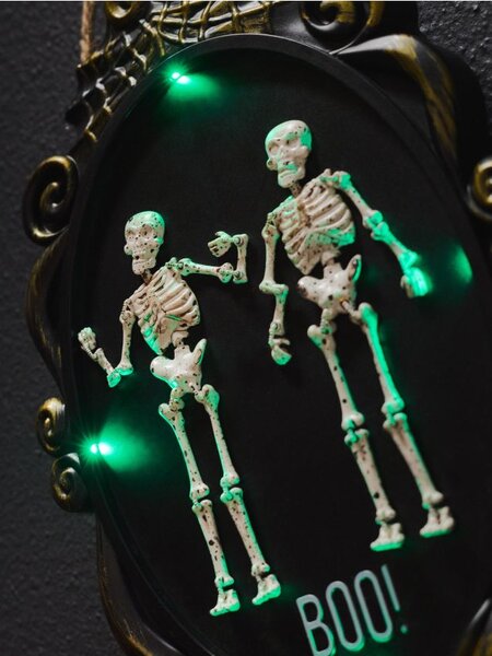 Sinsay - Halloweenská LED dekorace s motivem kostlivců - černá