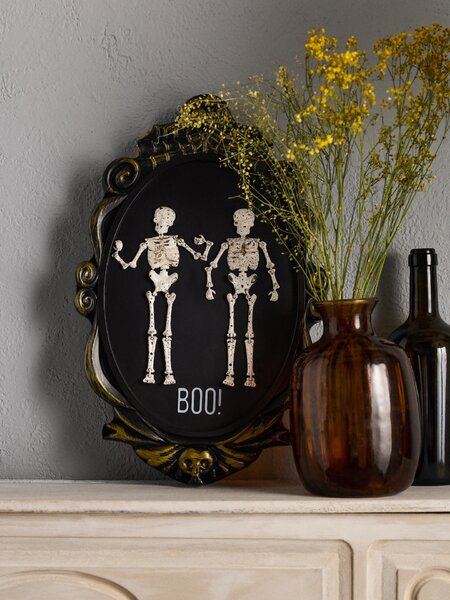 Sinsay - Halloweenská LED dekorace s motivem kostlivců - černá