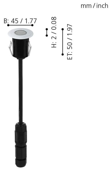 Eglo 98182 - LED Venkovní nájezdové svítidlo TRONTO LED/1W/230V IP65
