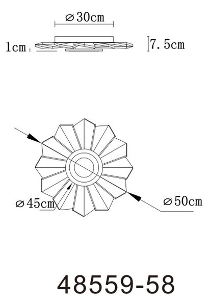 GLOBO 48559-58 ALWINA stropní svítidlo D500mm LED 58W 7250/3190lm 2700-6000K bílá, časovač, dálkový ovladač