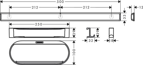 Hansgrohe WallStoris Sada do sprchy, matná černá 27967670